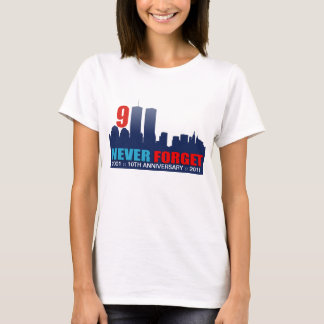 Camiseta 9/11 10o de aniversário - skyline das torres