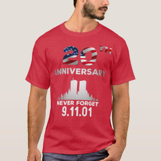 Camiseta 9 11 Aniversário da 20 Nunca Esquecer 9