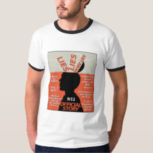 Camiseta 9-11 mentiras oficiais da história da verdade