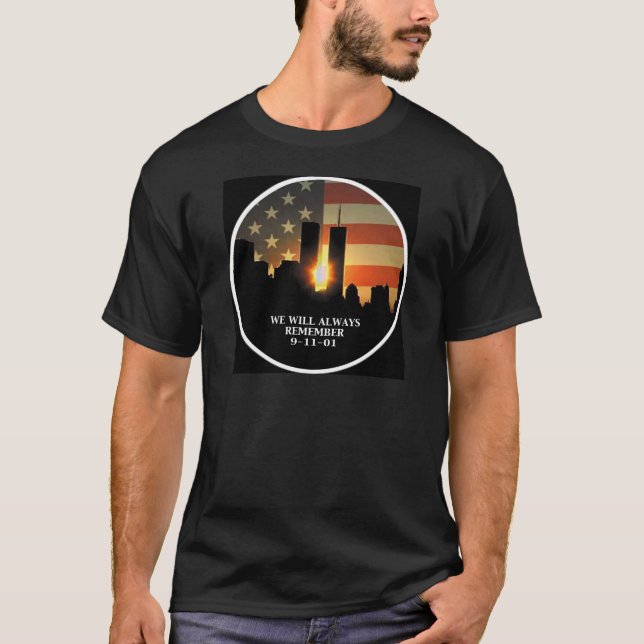 Camiseta 9-11 recorde - nós nunca esqueceremos (Frente)