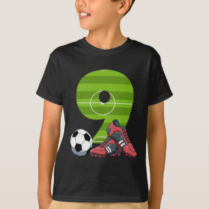 Camiseta 9 Aniversário Futebol Primeiro Aniversário Pé de B