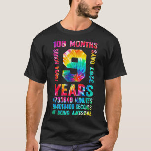 Camiseta 9 anos 108 meses de ser incrível 9º aniversário t