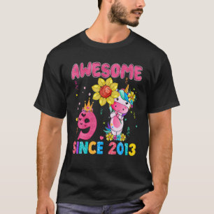 Camiseta 9 Anos 9º Aniversário Unicórnio Oferece Pecado Fan