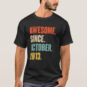 Camiseta 9 anos, 9 anos, aniversário incrível desde outubro