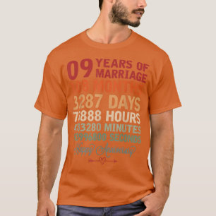 Camiseta 9 anos de contagem regressiva do Casal 9. ª Ann Ca