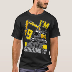 Camiseta 9 anos de idade Esmagando o Caminho de Construção