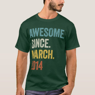 Camiseta 9 anos fantásticos desde março de 2014 9º aniversá