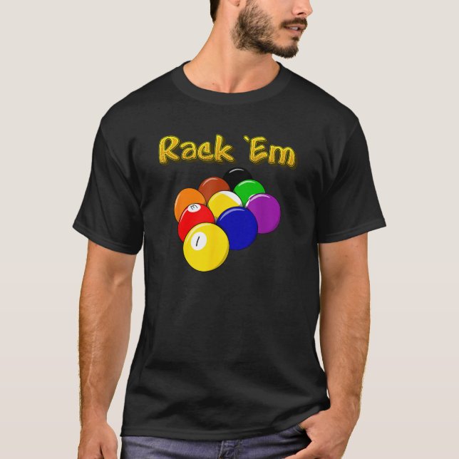 Camiseta 9 Ball Rack Em T Shirt Billiks Piscina Jogo F (Frente)