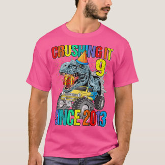 Camiseta 9 Esmagamento Desde 2013 Monster Truck Dinosaur Pr