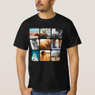 Camiseta 9 Foto Modelo Quadrado Grade Arredondada Frame T-S