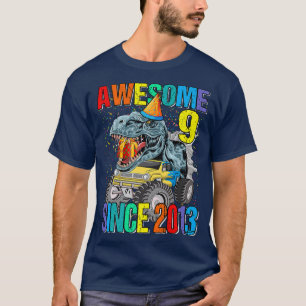 Camiseta 9 Incrível Desde 2013 Monstro Dinossauro Caminhão