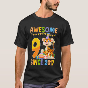 Camiseta 9 Incrível Desde 2017 Tema Chita 9 Anos de Nascime