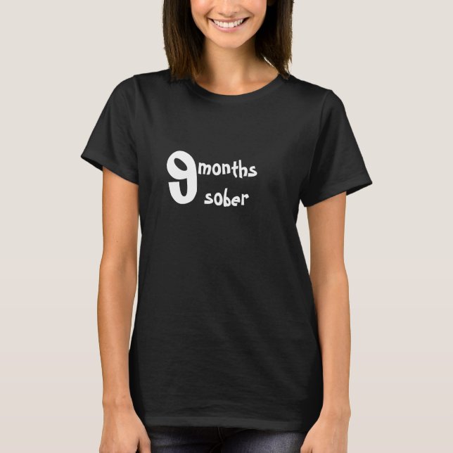 Camiseta 9 Meses de Sober-Pregnancy Humor (Frente)