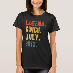 Camiseta 9.o aniversário Legenda de 9 anos desde julho de 2