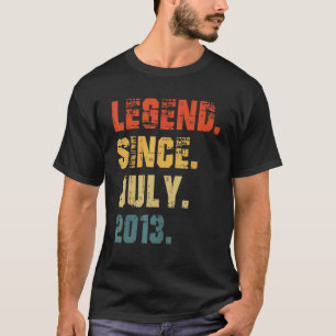 Camiseta 9.o aniversário Legenda de 9 anos desde julho de 2