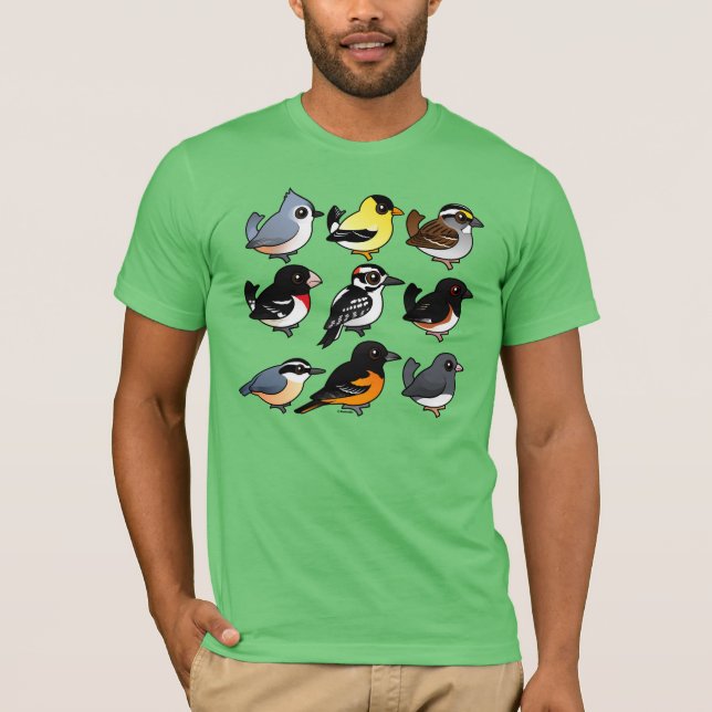 Camiseta 9 pássaros do nordeste do quintal dos EUA (Frente)