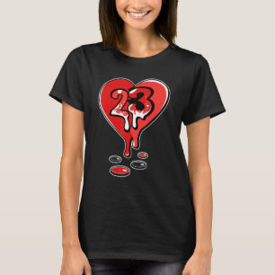 Camiseta 9 Retro Perdedor Vermelho 23 Derrubando Coração Co