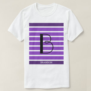 Camiseta 9 Stripes - Monograma Violeta Roxo Personalizado