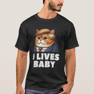 Camiseta 9 Vidas Bebê Gato Piada Divertida Humor Meme Homen