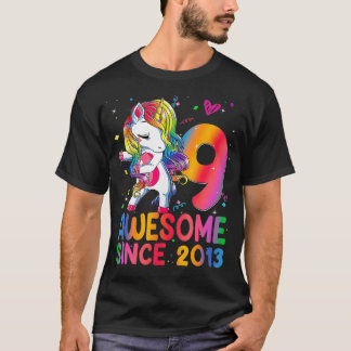 Camiseta 9 Year Old Gifts Girls Teens Dabbing Unicorn 9th B