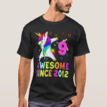 Camiseta 9 Years Old, 9Th Birthday Unicorn Dabbing Awesome<br><div class="desc">9 Years Old,  9th Birthday Unicorn Dabbing Awesome Since 2012</div>