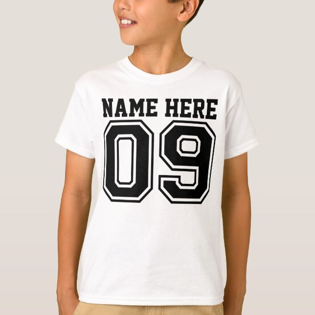 Camiseta 9o Aniversário (o nome customizável do miúdo) (Frente)