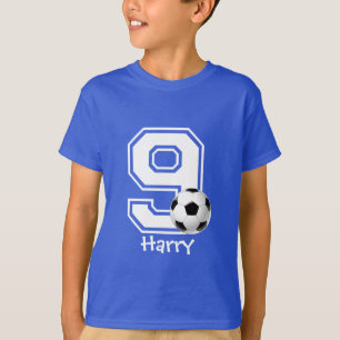 Camiseta 9o Futebol personalized-2 do menino do aniversári