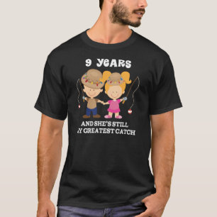 Camiseta 9o Presente engraçado do aniversário de casamento