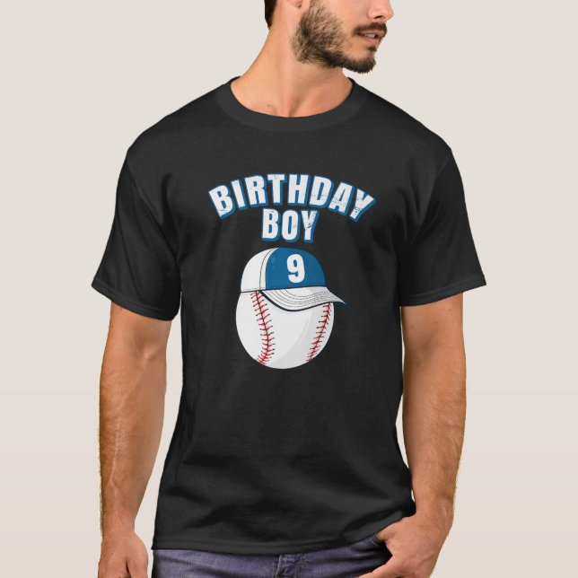 Camiseta 9Th Birthday Boy Funny 9 Years Old Baseball Player (Frente)