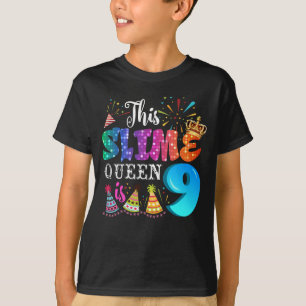 Camiseta 9th Birthday For Girls 9 Year Old Girl Slime Queen