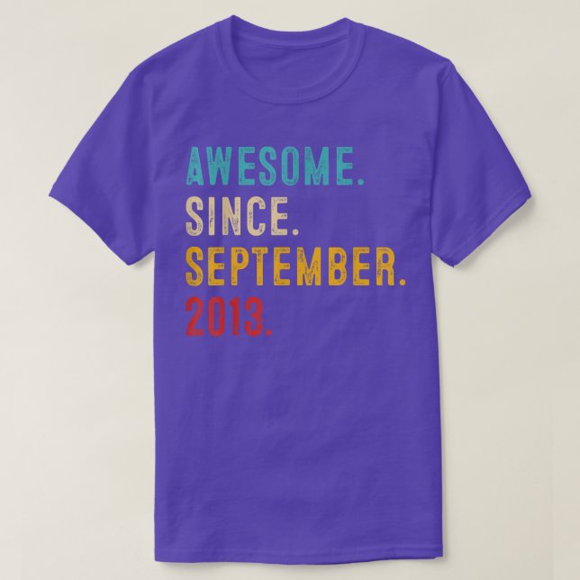 Camiseta 9th Birthday Gifts 9 Year Old Awesome Since Septem (Frente do Design)