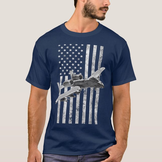 Camiseta A10 Thunderbolt II Bandeira Americana A10 Warthog (Frente)