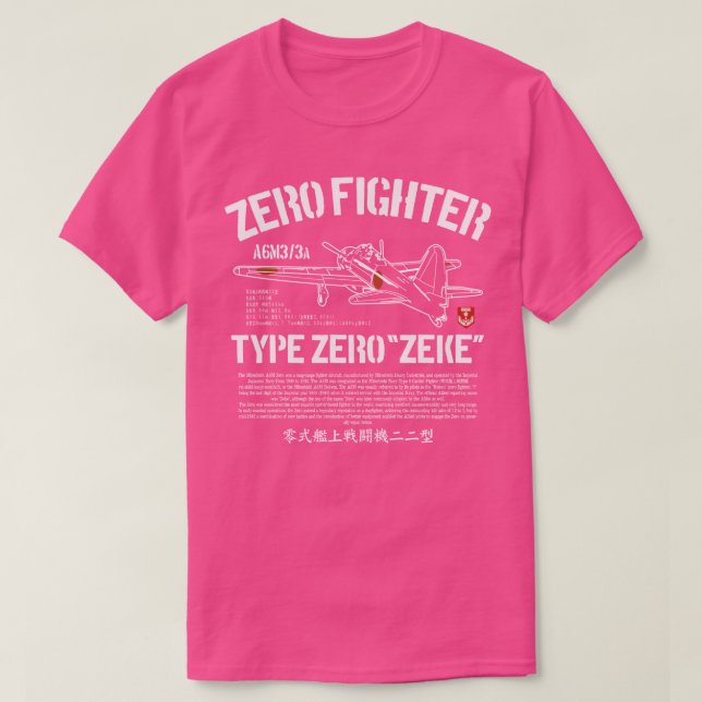 Camiseta A6M Zero Zeke Imperial Japonês Nay Air Service Fi (Frente do Design)