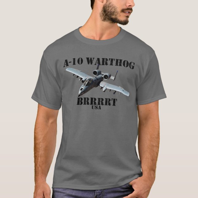 Camiseta A-10 Militar de Warthog A10 Thunderbird BRRRT (Frente)