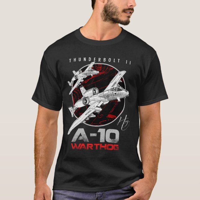 Camiseta A-10 Thunderbolt II Avião subsônico de Warthog (Frente)