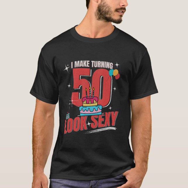 Camiseta A 50ª Celebração de Aniversário Engraçada Faz 50 P (Frente)