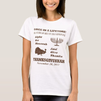 Camiseta A acção de graças encontra Hanukkah Thanksgivukkah