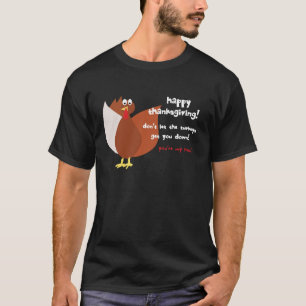 Camiseta a acção de graças feliz não deixa os perus obt