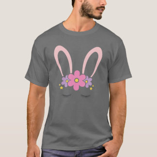 Camiseta A Adorável Cor Da Flor Do Coelho Da Páscoa