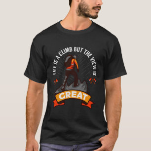 Camiseta A Adventure Hike-Life É Uma Subida, Mas A Visão É
