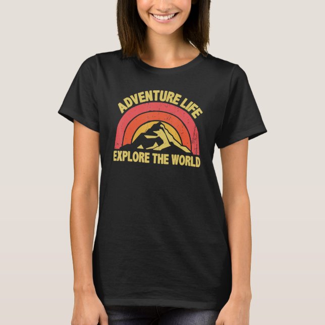 Camiseta A Adventure Life Explora O Excelente Mundial Ao Ex (Frente)