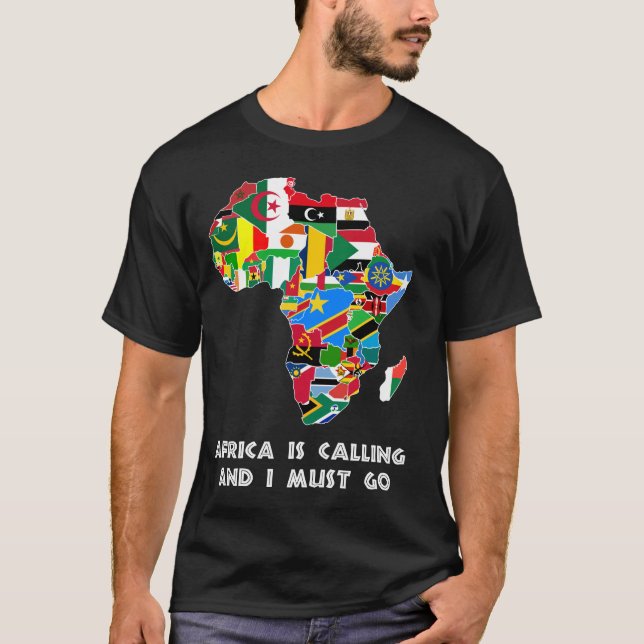 Camiseta A África Está Chamando de Mapa Continente e Sinali (Frente)