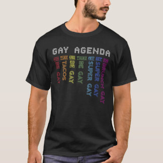 Camiseta A Agenda Gay Hilariante Adora Design de Orgulho LG