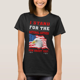 Camiseta A Águia Americana Eu Sou A Favor Do Hino Nacional 