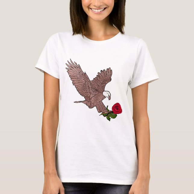 Camiseta a águia e aumentou (Frente)
