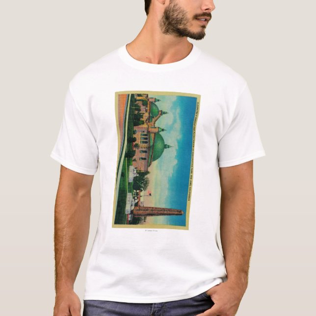 Camiseta A agulha e o planetário de Cleopatra dentro (Frente)