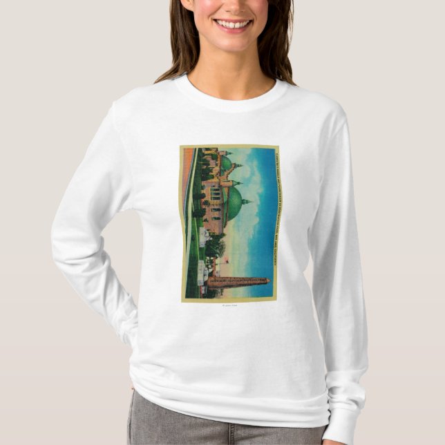 Camiseta A agulha e o planetário de Cleopatra dentro (Frente)