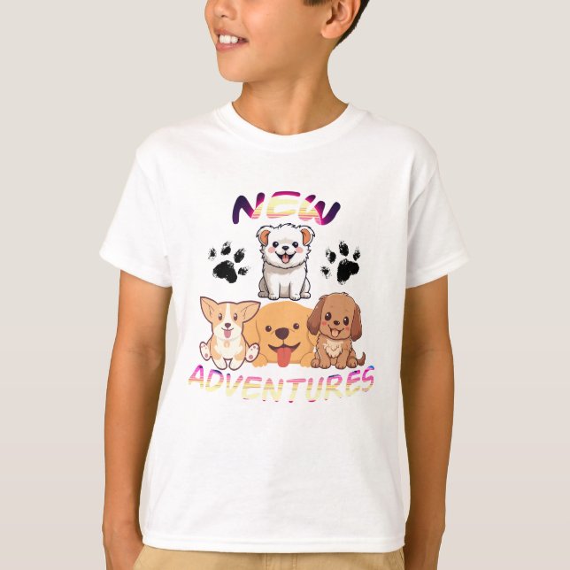 Camiseta A alegria com cachorros fofos (Frente)