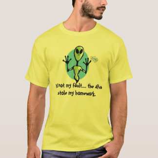 Camiseta A alienígena roubou meus trabalhos de casa