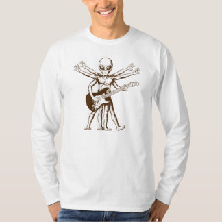 Camiseta A alienígena tocando violão elétrico.